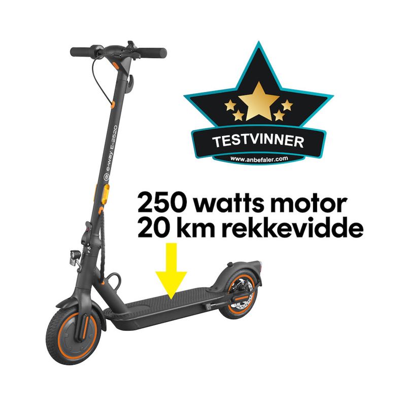 E-Way E-2520 Testvinner anbefaler.com med 20 km rekkevidde