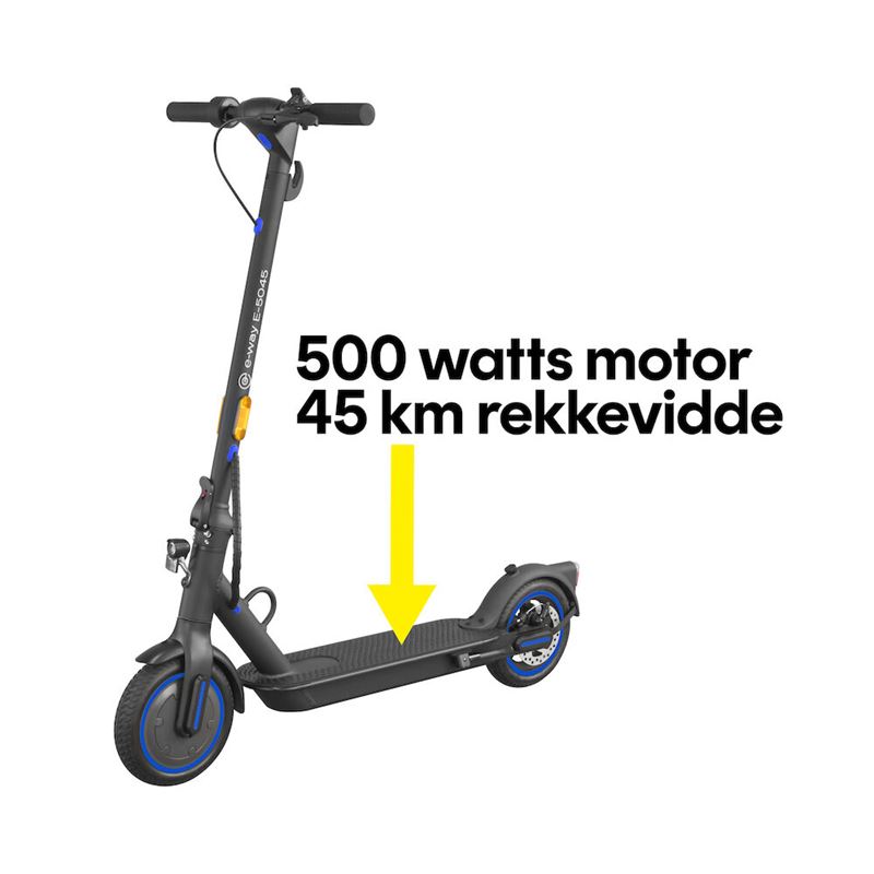 E-Way E-5045 har en 500 watts motor og 45 km rekkevidde